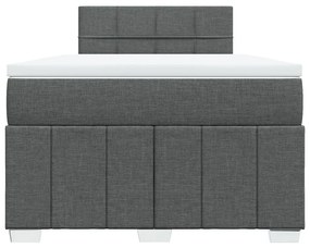 Cama boxspring com colchão 120x190 cm tecido cinzento-escuro