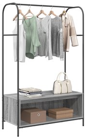 Cabideiro com Prateleiras Cinza Sonoma 100x44x160 cm