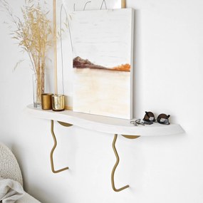 Prateleira de Parede Lierre – Dourada e Branca – 99 cm