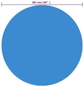 Película para piscina PE solar flutuante redondo 381 cm azul