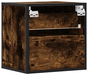 Mesa de cabeceira de parede 40x31x39,5 cm carvalho fumado
