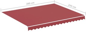 Tecido de substituição para toldo 3x2,5 m bordô