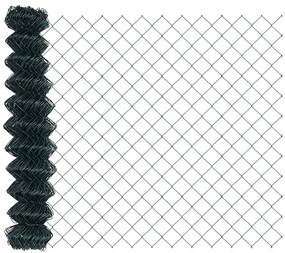 Conjunto de Postes de Cerca Verde 1.4 x 25 m Aço Galvanizado