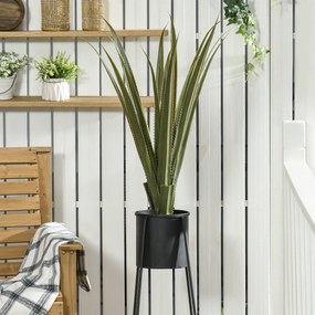 Planta artificial tipo agave em vaso, com 90 cm de altura, 16 folhas, para interior e exterior, muito realista Verde