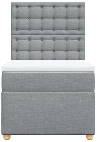 Cama com molas/colchão 90x190 cm tecido cinzento-claro