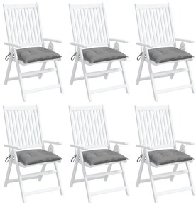 Almofadões de cadeira 6 pcs 50x50x7 cm tecido oxford cinzento