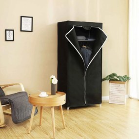 Guarda Roupa de tecido 75 x 160 x 45 cm preto