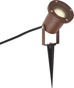 Foco de jardim moderno castanho ferrugem com cabo e ficha 204cm IP65 - Basic