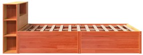 Cama sem colchão 140x190 cm pinho maciço castanho-mel