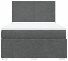 Cama com molas/colchão 160x200 cm tecido cinzento-escuro