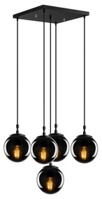Candeeiro de Teto Efe – Preto Fumado – 65 x 65 cm