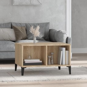 vidaXL Mesa de centro 60x50x36,5 cm derivados madeira carvalho sonoma