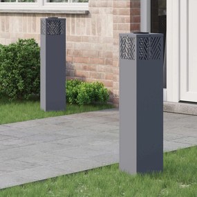 vidaXL Luz Solar LED de Caminho 2 pcs Antracite Aço Laminado a Frio