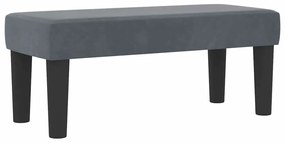 Cama Box Spring com Colchão e Banco Cinza Escuro 90x200 cm Veludo