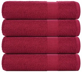 vidaXL Toalhas de mãos FROGN 4 pcs 50x100 cm 360 g/m² bordô