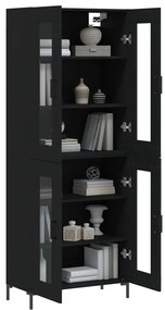 Armário alto 69,5x34x180 cm derivados de madeira preto