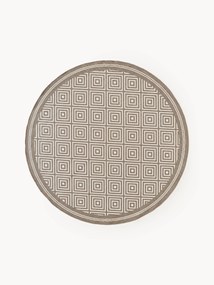 Tapete redondo reversível para interior e exterior com padrão de losangos Reddy