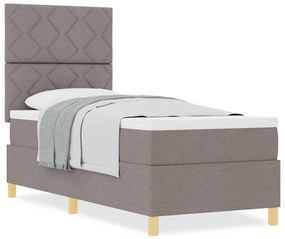 Cama Box Spring com Colchão Taupe 80x200 cm Tecido
