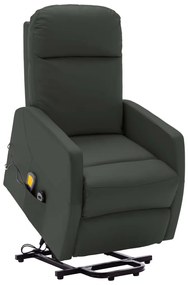 vidaXL Poltrona de massagens elevatória couro artificial antracite