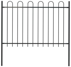 vidaXL Cerca de jardim com arco superior em aço 181x120 cm preta
