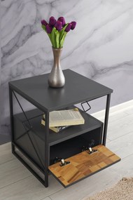 Mesa de Cabeceira Altunizade – Antracite – 45x50x41 cm