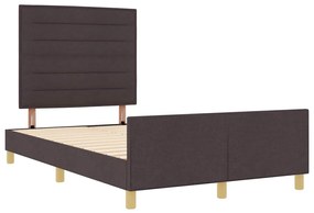 Cama vidaXL Castanho Escuro 160x200 cm Tecido