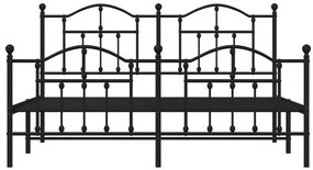 Estrutura de cama sem colchão com pés 160x200 cm preto