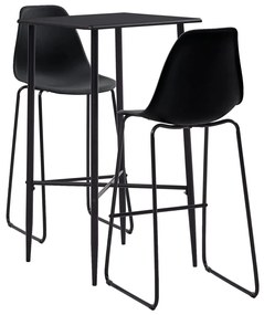 3 pcs conjunto de bar plástico preto