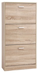 Sapateira VASAGLE com 3 portas, sapateira com 3 compartimentos, ajustável, para corredor, sala de estar, quarto, 60 x 24 x 120 cm (C x L x A), natural LBC03NLV1