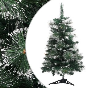 vidaXL Árvore de Natal artificial c/ suporte 60 cm PVC verde e branco