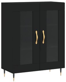 Armário alto 69,5x34x180 cm derivados de madeira preto