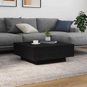 Mesa de Centro vidaXL com Luzes LED Carvalho Preto 80x80x31 cm