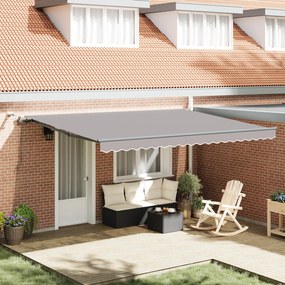 Toldo Retrátil Automático vidaXL com Luz Cinza-Claro 450x300 cm
