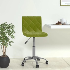 vidaXL Cadeira de jantar giratória veludo verde-claro