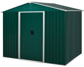 Abrigo de Jardim de 4,1 m² 236x174x190 cm para Armazenamento de Ferramentas com Portas e 4 Janelas de Ventilação Verde