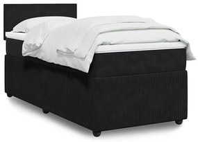 Cama com molas/colchão 90x190 cm veludo preto