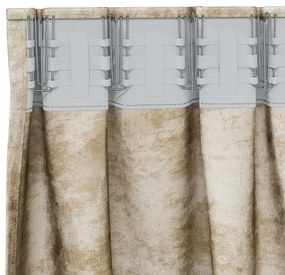Cortinas de Veludo 2 peças com Ilhós Creme 245x140 cm