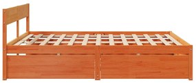 Cama sem colchão 180x200 cm pinho maciço castanho-mel