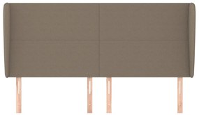 Cabeceira cama abas tecido 203x23x118/128 cm cinza-acastanhado