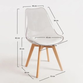 Cadeira Synk Transparente Assento - Branco
