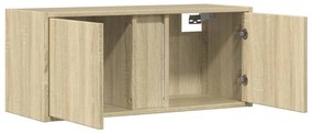 Móvel de parede p/ TV c/ luzes LED 80x31x35 cm carvalho sonoma