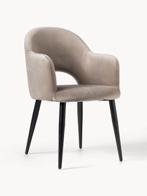 Cadeira com braços em veludo Rachel