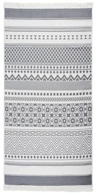 vidaXL Tapete 100x200 cm algodão cinzento e branco