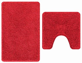 Conjunto de 2 Tapetes de Banho vidaXL Vermelho Polipropileno Antiderra