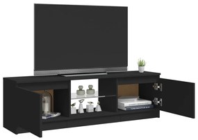 Móvel de TV com luzes LED 120x30x35,5 cm preto