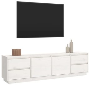 Móvel de TV 176x37x47,5 cm madeira de pinho maciça branco