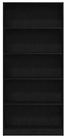 Estante 80x24x176 cm derivados de madeira carvalho preto