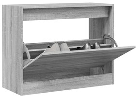 vidaXL Sapateira 80x34x63 cm derivados de madeira cinzento sonoma