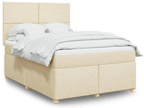 Cama com molas/colchão 140x200 cm tecido cor creme