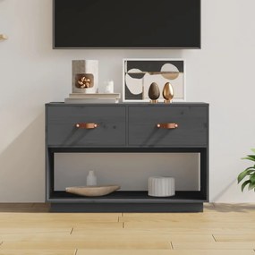 vidaXL Móvel de TV 90x40x60 cm madeira de pinho maciça cinzento